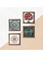 Mandala, Nazar, Sri Yantra, Nar Ağacı Ahşap Çerçeveli Taş Duvar Tablosu 4’lü Set – 25x25 cm Dekoratif Modern Sanat – Ev ve Ofis Dekoru |W4-1007| 5
