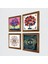 Nazar, Sri Yantra, Hayat Ağacı, Nar Ağacı Taş Duvar Tablosu Ahşap Çerçeveli Duvar Dekoru 4 Parça Tablo Seti Wall Art W4-1008 2