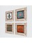 Stone Yaşam Çiçeği, Sri Yantra, Fatma Ana Eli (Hamsa) Çerçeveli Taş Duvar Tablosu 4’lü Set - Dekoratif Modern Sanat, Ev ve Ofis Dekoru |TK4-413| 2