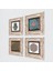Stone Yaşam Çiçeği, Fatma Ana Eli (Hamsa) Çerçeveli Taş Duvar Tablosu 4’lü Set - Dekoratif Modern Sanat, Ev ve Ofis Dekoru |TK4-419| 2
