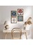 Nazar, Yaşam Çiçeği, Sri Yantra, Nar Ağacı Taş Duvar Tablosu Ahşap Çerçeveli Duvar Dekoru 4 Parça Tablo Seti Wall Art W4-1020 1