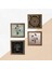 Ebru Sanatı, Sri Yantra, Hayat Ağacı Taş Duvar Tablosu Ahşap Çerçeveli Duvar Dekoru 4 Parça Tablo Seti Wall Art W4-1046 5