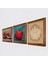 Lotus Çiçeği, Nar Taş Duvar Tablosu Ahşap Çerçeveli Duvar Dekoru 3 Parça Tablo Seti Wall Art W3-820 2