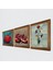 Ebru Sanatı, Nar Taş Duvar Tablosu Ahşap Çerçeveli Duvar Dekoru 3 Parça Tablo Seti Wall Art W3-838 2