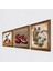 Kelebekli Çiçek, Semazen, Nar Taş Duvar Tablosu Ahşap Çerçeveli Duvar Dekoru 3 Parça Tablo Seti Wall Art W3-849 2