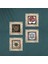 Sri Yantra, Fas Desenli Vintage, Çini Sanatı, Nar Ağacı Taş Duvar Tablosu Çerçeveli Duvar Dekoru 4 Parça Tablo Seti Wall Art T4-268 4