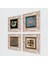Yaşam Çiçeği, Fas Desenli Vintage, Şahmeran Çerçeveli Taş Duvar Tablosu 4’lü Set - Dekoratif Modern Sanat, Ev ve Ofis Dekoru |TK4-453| 2