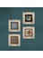 Yaşam Çiçeği, Fas Desenli Vintage, Şahmeran Çerçeveli Taş Duvar Tablosu 4’lü Set - Dekoratif Modern Sanat, Ev ve Ofis Dekoru |TK4-453| 4