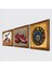 Nazar Boncuğu, Semazen, Nar Taş Duvar Tablosu Ahşap Çerçeveli Duvar Dekoru 3 Parça Tablo Seti Wall Art W3-857 2