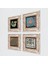 Yaşam Çiçeği, Çini Sanatı, Şahmeran Taş Duvar Tablosu Çerçeveli Duvar Dekoru 4 Parça Tablo Seti Wall Art T4-449 2