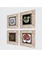 Sri Yantra, Çini Sanatı, Şahmeran, Nar Ağacı Çerçeveli Taş Duvar Tablosu 4’lü Set - Dekoratif Modern Sanat, Ev ve Ofis Dekoru |TK4-261| 2