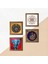 Fil, Tavus Kuşu, Sri Yantra, Nazar Taş Duvar Tablosu Ahşap Çerçeveli Duvar Dekoru 4 Parça Tablo Seti Wall Art W4-317 5