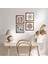 Lale, Yaşam Çiçeği, Sri Yantra Ahşap Çerçeveli Taş Duvar Tablosu 4’lü Set – 25x25 cm Dekoratif Modern Sanat – Ev ve Ofis Dekoru |W4-704| 1
