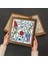 Lale, Yaşam Çiçeği, Sri Yantra Ahşap Çerçeveli Taş Duvar Tablosu 4’lü Set – 25x25 cm Dekoratif Modern Sanat – Ev ve Ofis Dekoru |W4-704| 4