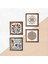 Lale, Yaşam Çiçeği, Sri Yantra Ahşap Çerçeveli Taş Duvar Tablosu 4’lü Set – 25x25 cm Dekoratif Modern Sanat – Ev ve Ofis Dekoru |W4-704| 5