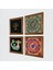 Mandala, Hayat Ağacı, Şahmeran Taş Duvar Tablosu Ahşap Çerçeveli Duvar Dekoru 4 Parça Tablo Seti Wall Art W4-724 2