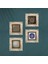 Stone Yaşam Çiçeği, Nazar, Sri Yantra Çerçeveli Taş Duvar Tablosu 4’lü Set - Dekoratif Modern Sanat, Ev ve Ofis Dekoru |TK4-588| 4