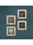 Stone Yaşam Çiçeği, Nazar, Sri Yantra Çerçeveli Taş Duvar Tablosu 4’lü Set - Dekoratif Modern Sanat, Ev ve Ofis Dekoru |TK4-577| 4