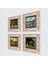 Monet Kırda Öğle Yemeği, Bahçedeki Kadın, Köprü, Gelincikler Çerçeveli Taş Duvar Tablosu 4’lü Set - Dekoratif Modern Sanat, Ev ve Ofis Dekoru |TK4-59| 2