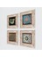 Yaşam Çiçeği, Çini Sanatı, Şahmeran Çerçeveli Taş Duvar Tablosu 4’lü Set - Dekoratif Modern Sanat, Ev ve Ofis Dekoru |TK4-447| 2