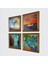 Salvador Dalí, Claude Monet, Van Gogh, İstanbul Kız Kulesi Taş Duvar Tablosu Ahşap Çerçeveli Duvar Dekoru 4 Parça Tablo Seti Wall Art W4-751 2