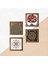 Yaşam Çiçeği, Sri Yantra, Nar Ağacı Taş Duvar Tablosu Ahşap Çerçeveli Duvar Dekoru 4 Parça Tablo Seti Wall Art W4-1017 5