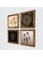 Ebru Sanatı, Nazar, Tavus Kuşu Taş Duvar Tablosu Ahşap Çerçeveli Duvar Dekoru 4 Parça Tablo Seti Wall Art W4-1047 2