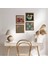 Yaşam Çiçeği, Hayat Ağacı, Şahmeran, Nar Ahşap Çerçeveli Taş Duvar Tablosu 4’lü Set – 25x25 cm Dekoratif Modern Sanat – Ev ve Ofis Dekoru |W4-767| 1
