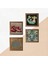 Yaşam Çiçeği, Hayat Ağacı, Şahmeran, Nar Ahşap Çerçeveli Taş Duvar Tablosu 4’lü Set – 25x25 cm Dekoratif Modern Sanat – Ev ve Ofis Dekoru |W4-767| 5