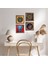 Stone Fil, Sri Yantra, Tavus Kuşu, Nazar Ahşap Çerçeveli Taş Duvar Tablosu 4’lü Set – 25x25 cm Dekoratif Modern Sanat – Ev ve Ofis Dekoru |W4-322| 1