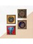 Stone Fil, Sri Yantra, Tavus Kuşu, Nazar Ahşap Çerçeveli Taş Duvar Tablosu 4’lü Set – 25x25 cm Dekoratif Modern Sanat – Ev ve Ofis Dekoru |W4-322| 5