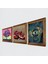 Nazar, Hayat Ağacı, Nar Taş Duvar Tablosu Ahşap Çerçeveli Duvar Dekoru 3 Parça Tablo Seti Wall Art W3-1057 2