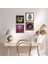 Fil, Tavus Kuşu, Şahmeran, Fatma Ana Eli (Hamsa) Ahşap Çerçeveli Taş Duvar Tablosu 4’lü Set – 25x25 cm Dekoratif Modern Sanat – Ev ve Ofis Dekoru |W4-294| 1
