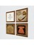 Hırka-i Şerif, Vav, Elif, Bereket Duası Ahşap Çerçeveli Taş Duvar Tablosu 4’lü Set – 25x25 cm Dekoratif Modern Sanat – Ev ve Ofis Dekoru |W4-924| 2