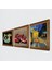 Van Gogh Kafe Terasta Gece, Şahmeran, Nar Taş Duvar Tablosu Ahşap Çerçeveli Duvar Dekoru 3 Parça Tablo Seti Wall Art W3-1028 2