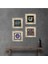 Nazar, Yaşam Çiçeği, Şahmeran Çerçeveli Taş Duvar Tablosu 4’lü Set - Dekoratif Modern Sanat, Ev ve Ofis Dekoru |TK4-784| 1