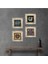 Yaşam Çiçeği, Nazar, Şahmeran Çerçeveli Taş Duvar Tablosu 4’lü Set - Dekoratif Modern Sanat, Ev ve Ofis Dekoru |TK4-790| 1