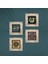 Yaşam Çiçeği, Nazar, Şahmeran Çerçeveli Taş Duvar Tablosu 4’lü Set - Dekoratif Modern Sanat, Ev ve Ofis Dekoru |TK4-790| 4