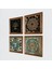 Sri Yantra, Yaşam Çiçeği, Hayat Ağacı Taş Duvar Tablosu Ahşap Çerçeveli Duvar Dekoru 4 Parça Tablo Seti Wall Art W4-727 2