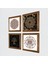 Yaşam Çiçeği, Sri Yantra, Hayat Ağacı Taş Duvar Tablosu Ahşap Çerçeveli Duvar Dekoru 4 Parça Tablo Seti Wall Art W4-735 2