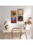 Stone Fil, Tavus Kuşu, Lotus Çiçeği, Nazar Ahşap Çerçeveli Taş Duvar Tablosu 4’lü Set – 25x25 cm Dekoratif Modern Sanat – Ev ve Ofis Dekoru |W4-319| 1