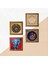 Stone Fil, Tavus Kuşu, Lotus Çiçeği, Nazar Ahşap Çerçeveli Taş Duvar Tablosu 4’lü Set – 25x25 cm Dekoratif Modern Sanat – Ev ve Ofis Dekoru |W4-319| 5