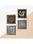 Stone Mandala, Sri Yantra, Yaşam Çiçeği, Şahmeran Ahşap Çerçeveli Taş Duvar Tablosu 4’lü Set – 25x25 cm Dekoratif Modern Sanat – Ev ve Ofis Dekoru |W4-715| 5