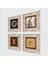 Hiç, Hırka-i Şerif, Hu, Mührü Şerif Taş Duvar Tablosu Çerçeveli Duvar Dekoru 4 Parça Tablo Seti Wall Art T4-1126 2