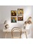 Salvador Dalí, Picasso, Gustav Klimt, Leonardo da Vinci Ahşap Çerçeveli Taş Duvar Tablosu 4’lü Set – 25x25 cm Dekoratif Modern Sanat – Ev ve Ofis Dekoru |W4-954| 1