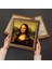 Salvador Dalí, Picasso, Gustav Klimt, Leonardo da Vinci Ahşap Çerçeveli Taş Duvar Tablosu 4’lü Set – 25x25 cm Dekoratif Modern Sanat – Ev ve Ofis Dekoru |W4-954| 4