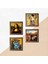 Salvador Dalí, Picasso, Gustav Klimt, Leonardo da Vinci Ahşap Çerçeveli Taş Duvar Tablosu 4’lü Set – 25x25 cm Dekoratif Modern Sanat – Ev ve Ofis Dekoru |W4-954| 5
