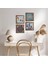 Çini Sanatı Yelkenli Gemi, Lale, Yaşam Çiçeği Taş Duvar Tablosu Ahşap Çerçeveli Duvar Dekoru 4 Parça Tablo Seti Wall Art W4-966 1