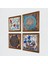 Çini Sanatı Yelkenli Gemi, Lale, Yaşam Çiçeği Taş Duvar Tablosu Ahşap Çerçeveli Duvar Dekoru 4 Parça Tablo Seti Wall Art W4-966 2