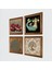 Yaşam Çiçeği, Şahmeran, Hayat Ağacı, Nar Taş Duvar Tablosu Ahşap Çerçeveli Duvar Dekoru 4 Parça Tablo Seti Wall Art W4-763 2